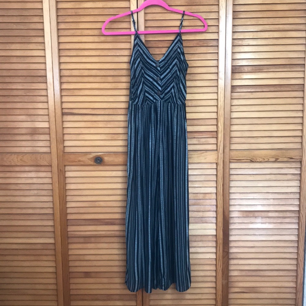 Striped black and white midi romper